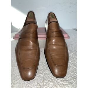 Mezlan Fresco Men's Brown Calfskin Leather Penny Loafer Shoes Sz  14 M Dress